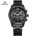 MEGIR 2010 Top Brand Men Watch Fashion Chronograph Military Quartz Watches Stainless Steel Business Wrist Watch